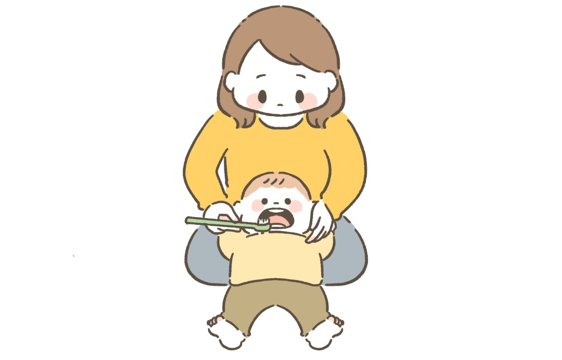 母子　小児歯科　仕上げみがき